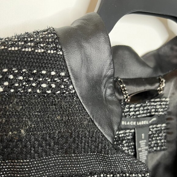 Black Label by Chico's Women's Jacket Textured Wool Blend Lined Size 1 NEW - Picture 4 of 13